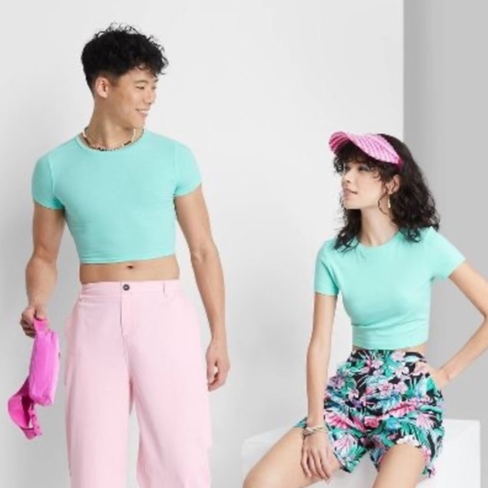 Wild Fable aqua blue crop top